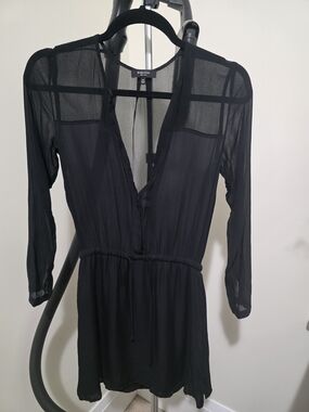 Babaton Black Sheer Silk Dress